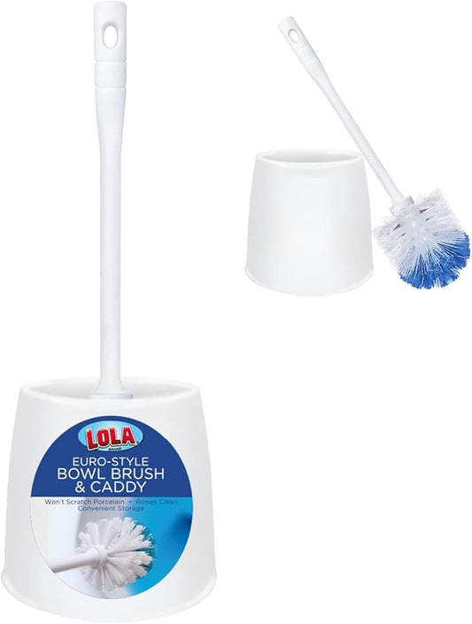 LOLA Toilet Brush and Holder Set, Classic Version, Durable Bristles by LolaProducts