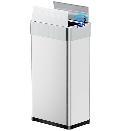 TLSUNNY 16 Gallon Automatic Trash Can, Stainless Steel Motion Sensor Garbage bin by TLSUNNY