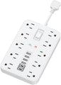 Short Extension Cord with USB and USBC Ports, Flat Outlet Extender with 10 AC by Unknown