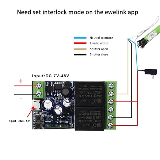 Ewelink WiFi Wireless Smart Relay Module USB 5v 2 Channel Momentary Toggle - Image 5