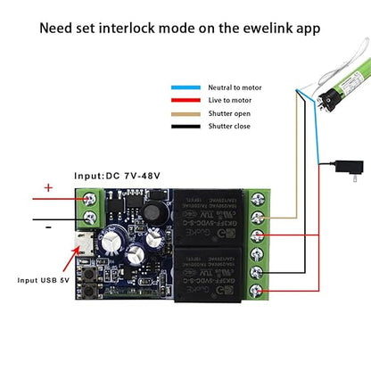 Ewelink WiFi Wireless Smart Relay Module USB 5v 2 Channel Momentary Toggle - Image 5