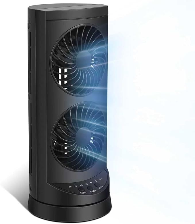 Personal Tower Fan for Bedroom, Portable Desk Table Fan，3 Speeds Cooling by KopBeau