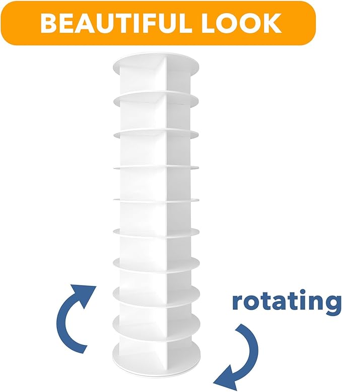SpaceAid 9 Tier Rotating Shoe Rack Tower, Spinning Shoe Display Lazy Susan - Image 7