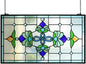 Yogoart Extra Large 32 Inch Horizontal Victorian Stained Glass Window Panels Hanging Transom Window Panels 20 Inch Height