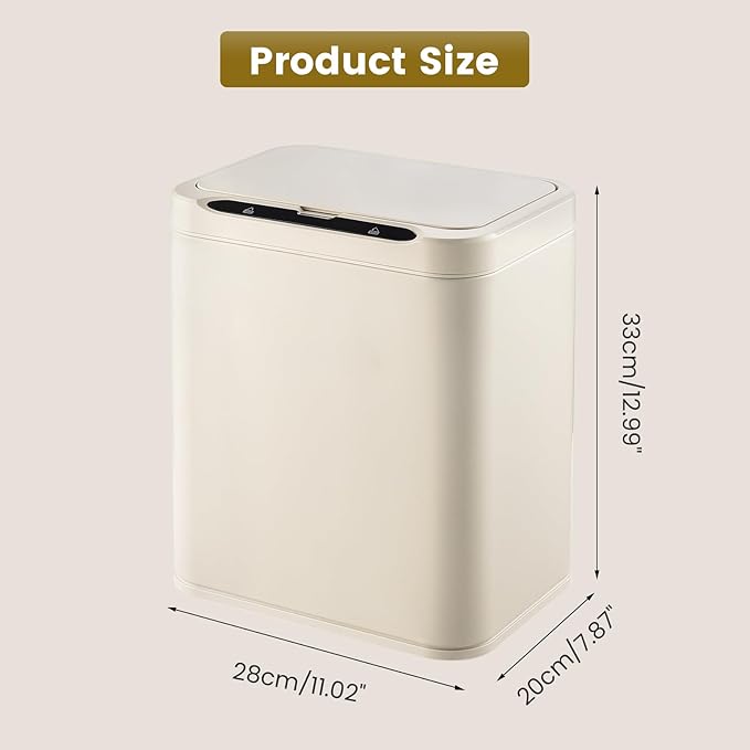 ELPHECO Stainless Steel Office Trash Can Motion Sensor Garbage Can Touchless - Image 3