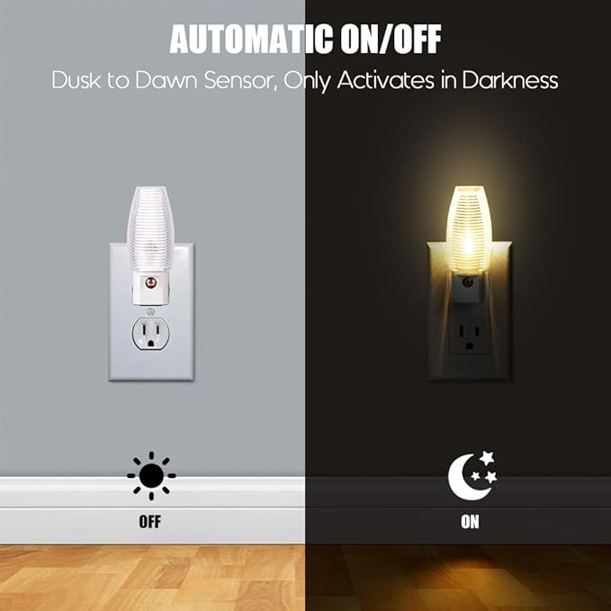 Emotionlite Plug in Night Light, Warm White LED Nightlight, Dusk to Dawn Sensor - Image 2