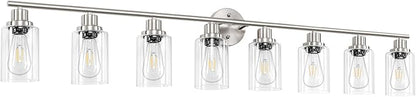 Guliaofo 8-Light Brushed Nickel Vanity Lights, Modern Bathroom Light Fixtures - Image 9
