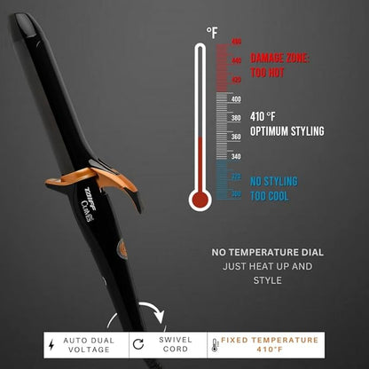 TAIFF Curves Professional Black Titanium Curling Iron – High-Performance Hair - Image 3