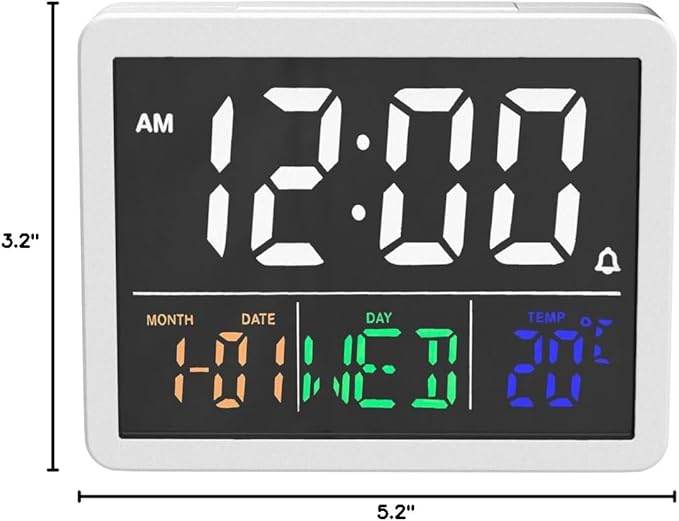 Digital Alarm Clock, with 5.5" Large LED Time Display, Adjustable Alarm Volume - Image 8