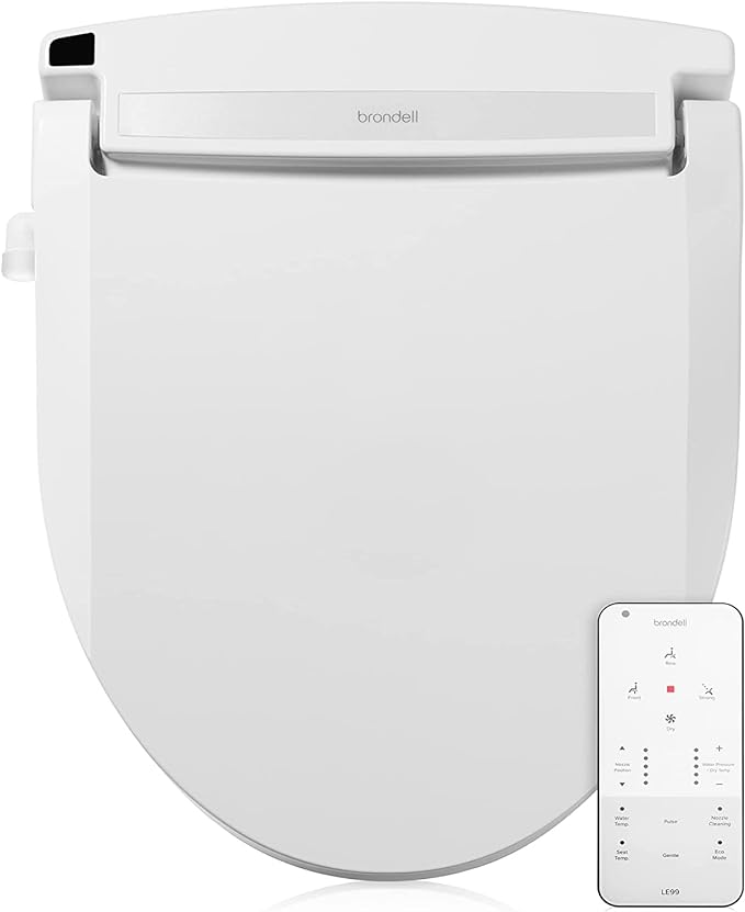 Brondell LE99 Bidet Toilet Seat, Fits Round Toilets, Electric Bidet by Brondell