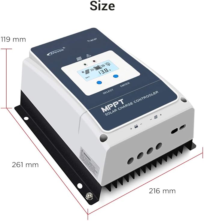 EPEVER 50A MPPT Solar Charge Controller 12V/24V/36V/48V DC Automatically - Image 6