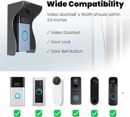 Smallan Stainless Steel Ring Video Doorbell Rain Cover Weatherproof Anti Glare - Image 4