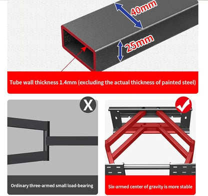 HILLPORT 98 100 TV Wall Mount 86 90 110 120 inch Full Motion Ultrathin Bracket - Image 6
