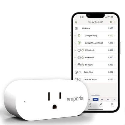 Emporia Energy Monitoring Smart Plug, WiFi Smart Outlet Plug Works by Emporia