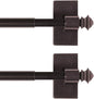 H.VERSAILTEX 2 PACK Magnetic Curtain Rods for Metal Doors Multi-Use Rods for Small Windows Cafe Sidelight and Iron Steel Places, Tool Free with Square Finials (Adjust from 16 to 28 Inch, Cocoa)
