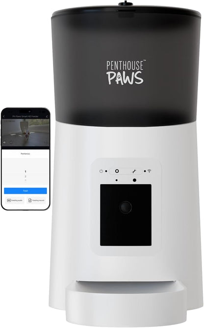 Penthouse Paws Smart HD Automatic Pet Feeder, 6L Dry Food Capacity, 1080p Camera - Image 2