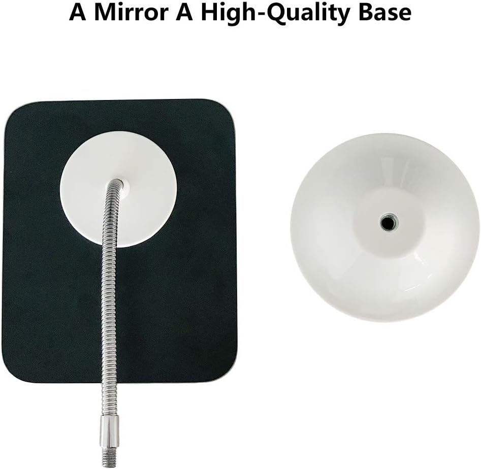 YEAKE Adjustable Flexible Gooseneck Makeup Mirror,360°Rotation Folding Portable Desk Vanity Mirror with Stand Shower Shaving Cosmetic Mirror Square