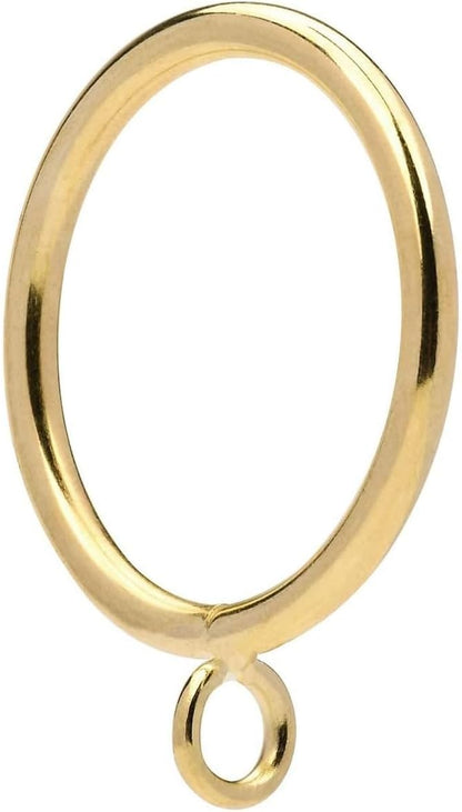 24Pcs 1.5-Inch Inner Diameter Metal Curtain Rings with Eyelets,Fits Up to 1 1/4-Inch Rod,4 mm Diameter Wire (Gold-24pcs)