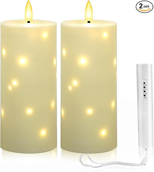 4" x 10" Large Outdoor Waterproof Flickering Flameless Candles by YOROXRG