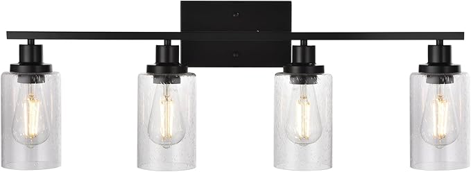 WINSHEN Black 4-Light Bathroom Light Fixtures by WINSHENLighting