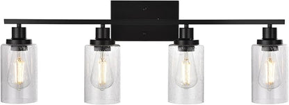 WINSHEN Black 4-Light Bathroom Light Fixtures by WINSHENLighting