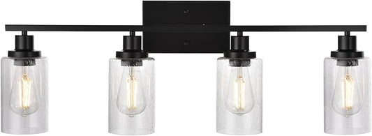 WINSHEN Black 4-Light Bathroom Light Fixtures by WINSHENLighting