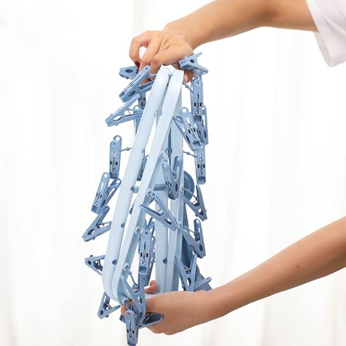 Clothes Drying Racks Foldable Clip Hangers Drip Hanger Plastic - Image 4