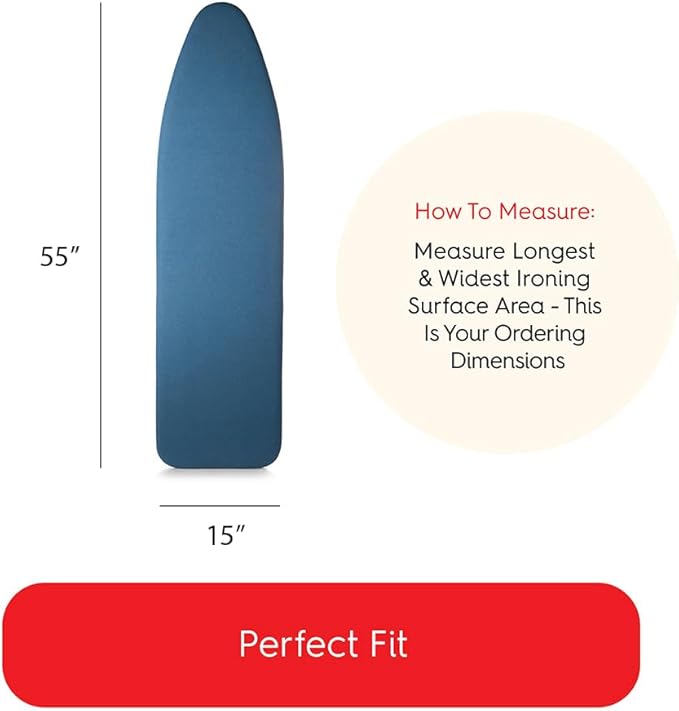 TIVIT Ironing Board Cover 15 x 55, Performance Grade Titanium Coated Pro Grip - Image 4