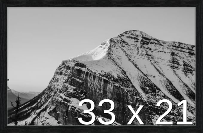 Frame It Easy 33 x 21 Black Grain Wood Frame by FrameItEasy