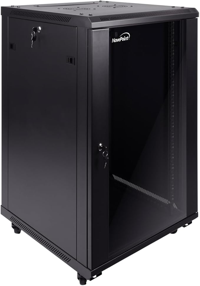 NavePoint 18U Server Cabinet Wall Mount Rack Enclosure - Image 5