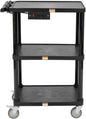 pearington 3-shelf mobile utility cart with 3 outlets, main product view