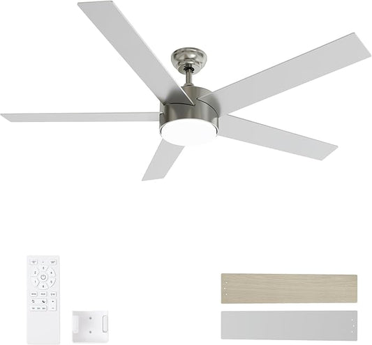 POCHFAN 60 Inch Brushed Nickel Ceiling Fans by POCHFAN