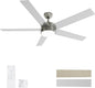 POCHFAN 60 Inch Brushed Nickel Ceiling Fans by POCHFAN