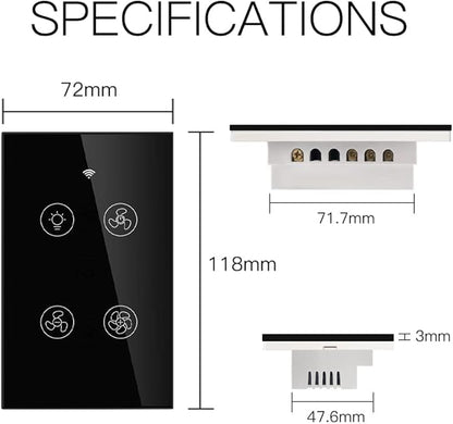 MOES WiFi Smart Ceiling Fan Light Wall Switch, Smart Life/Tuya APP Remote Timer - Image 6