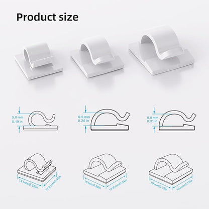 ITUGOU 100 PCS White Adhesive Cable Clips Cord Organizer, Wire Holder - Image 3