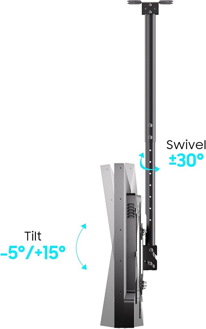 Sylvox Ceiling TV Mount, Outdoor TV Stand Supports Wall Mounting Multiple Angle - Image 2
