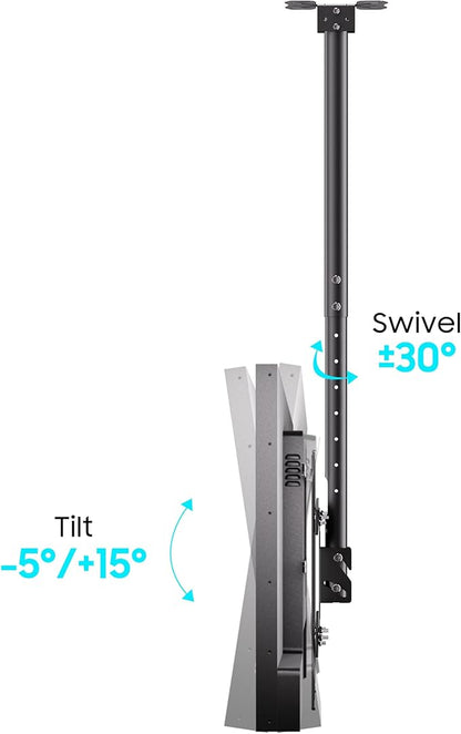 Sylvox Ceiling TV Mount, Outdoor TV Stand Supports Wall Mounting Multiple Angle - Image 2