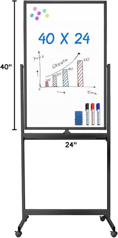maxtek Magnetic Mobile White Board, 40 x 24 Double Sided Dry Erase Board - Image 10
