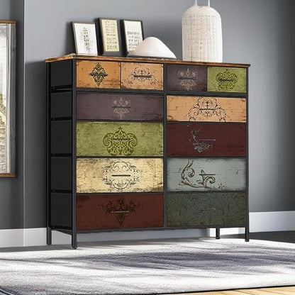 Dresser for Bedroom with 12 Drawers, Tall Fabric Drawer Dresser, Chest of - Image 5