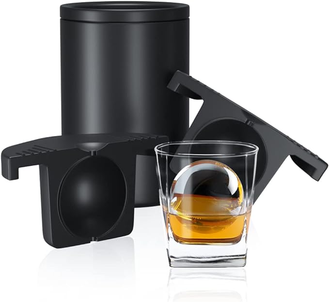 TINANA Clear Ice Ball Maker, 2.5” Clear Ice Cube Tray Make 1 Large Sphere Ice by TINANA