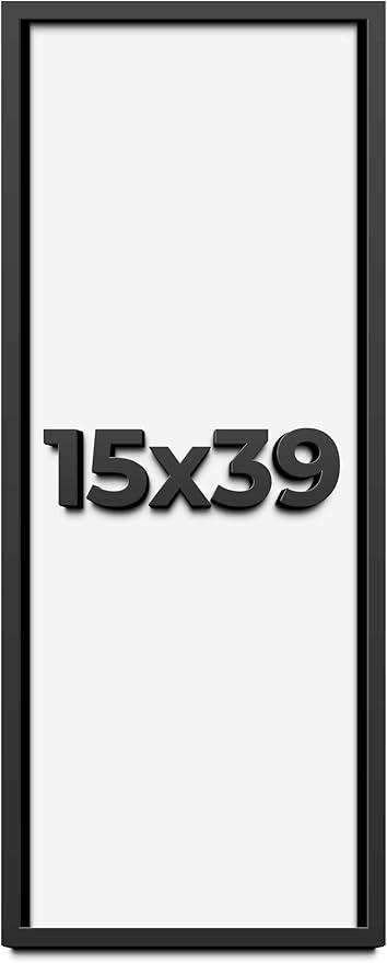 15x39 Shadow Box Frame Black | 1 Inch Deep Solid Wood Shadowbox Display Frame | by CustomPictureFrames