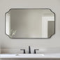ANDY STAR Matte Black Mirror 24x40 Inch, Scalloped Mirror by ANDYSTAR