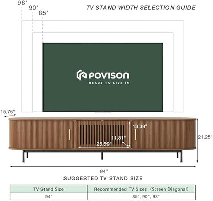 POVISON Sliding Tambour Door TV Stand - Image 4
