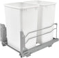 Rev-A-Shelf Double Trash Can Under Kitchen Cabinets Pullout, 35 Quart 8.75 by Rev-A-Shelf