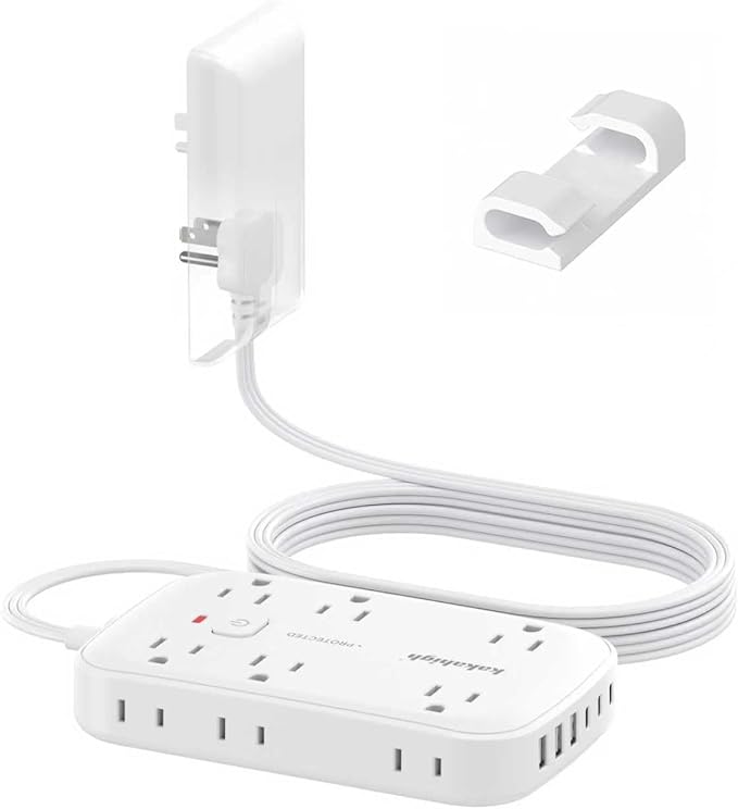 10FT Extension Cord with Outlet Cover & Multi USB, Ultra Thin Outlet Concealer by YourBetterchoice