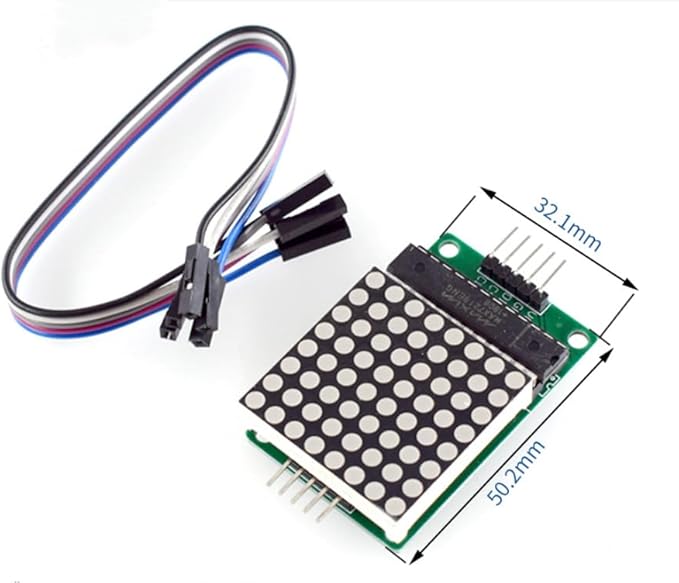 5 Pcs MAX7219 Dot Matrix Module 8x8 LED Display Modules - Image 2
