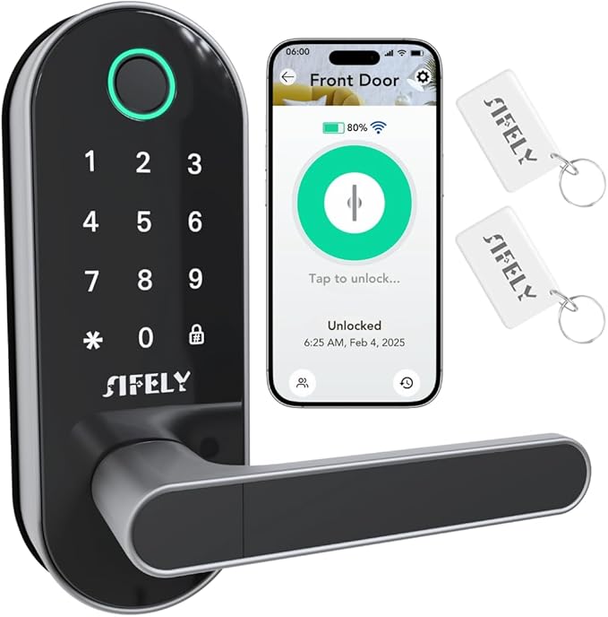 Built-in WiFi Fingerprint Smart Door Lock by SifelySmartLocks