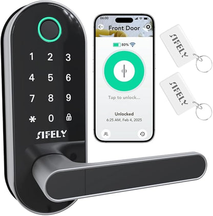 Built-in WiFi Fingerprint Smart Door Lock by SifelySmartLocks