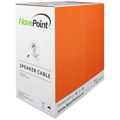 NavePoint 500ft in Wall Audio Speaker Cable Wire CL2 14/4 AWG Gauge 4 Conductor by NavePoint