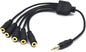 Kework 12 Inch 1/8” 3.5mm TRS Splitter Audio Cable, 1 Male to 5 Female 3.5mm by Kework